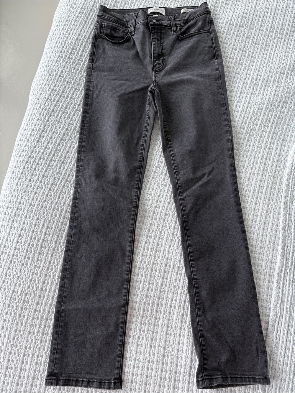Frame Denim Skinny Jeans in Washed Black